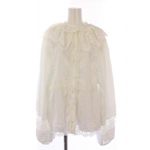 ブラウス レース 刺繍 44 ホワイト