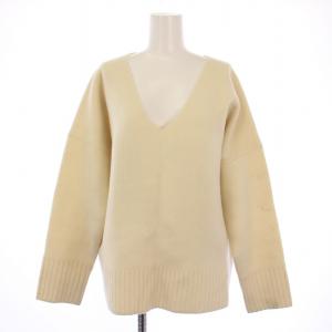 ニット セーター 長袖 Vネック ウール カシミヤ F アイボリー /BM
