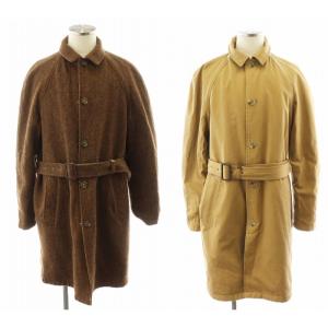 ステンカラーコート ロング丈 リバーシブル ウール アウター M ベージュ 茶 ブラウン MNRGOTWM5I00004