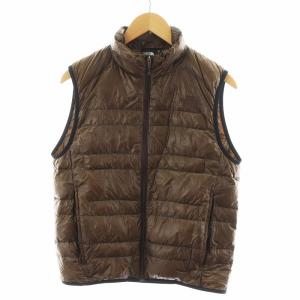 ライト ヒート ベスト LIGHT HEAT VEST ダウンベスト ロゴ ナイロン アウター M 茶