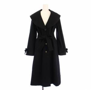 ビックカラーコート ウール カシミヤ混 38 ブラック