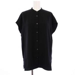 タグ付き 23SS MARVINE KARRA ノースリーブシャツ ブラウス バンドカラー 38 黒 03-3108250-050-038