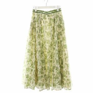 24SS トワルドジュイプリントスカート M グリーン ホワイト