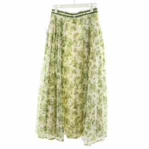 SEVEN TEN by MIHO KAWAHITO 24SS トワルドジュイプリントスカート M グリーン ホワイト