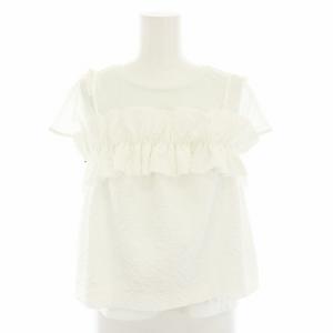 24SS ビスチェチュールトップ カットソー 半袖 フレンチスリーブ キャミソール 36 白 ホワイト