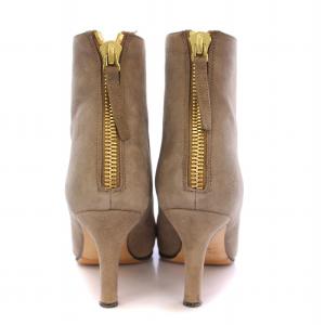 PELLICO TAXI ショートブーツ アーモンドトゥ ハイヒール スエード 36.5 グレージュ /BB