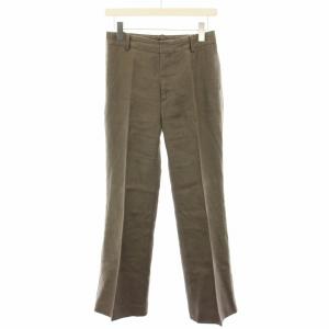 21SS ココ COCOパンツ スラックス ジップフライ 麻 リネン 36 茶 ブラウン 21030500721010