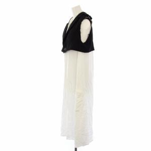 LIMI feu ジレ ロングベスト フェイクレイヤード S 白 黒 LD-Y01-100 /TK