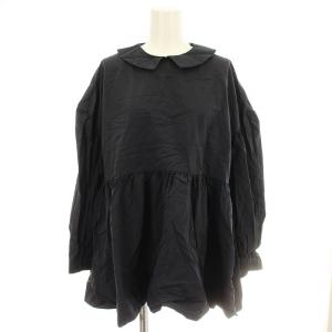 フラットカラーティアード ブラウス YR21-23012SP シャツ ブラウス 長袖 F ネイビー 濃紺