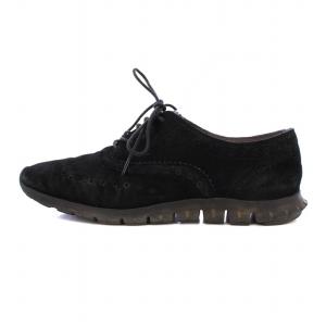COLE HAAN ZEROGRAND レースアップシューズ スエード 8B 黒 W06084 /BM