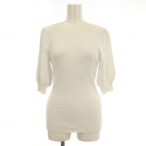 22SS リブニット カットソー 10221816700 パフスリーブ 半袖 36 白 ホワイト /G