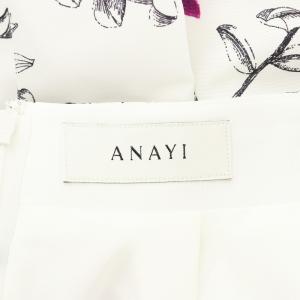 ANAYI 24SS チューリッププリントフレアスカート ロング丈 花柄 36 白 ホワイト 紫 パープル 10241711290