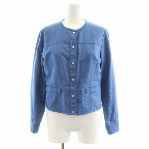 19SS ノーカラージャケット デニムジャケット 36 水色 ライトブルー 10191110080 /AN37