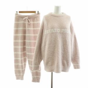 パウダーボーダーSETアップ ルームウェア パジャマ 部屋着 セットアップ 2点セット イージーパンツ