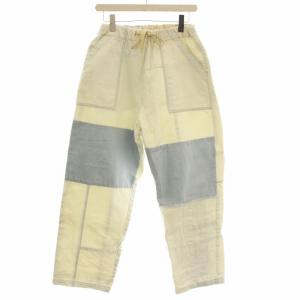 rebear 215-0010 イージーパンツ パッチワーク M 水色 ライトブルー /G