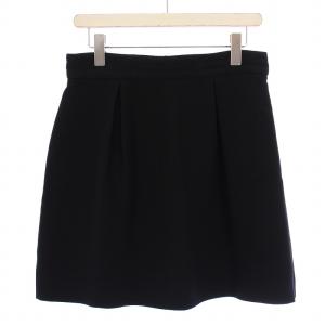 フレアスカート タック ミニ丈 ストレッチ 無地 44 黒 ブラック /BB