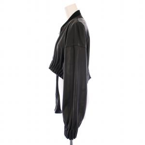 UN3D. 23AW フェイクレザージャケット ブルゾン アウター ショート丈 ジップアップ 38 黒 ブラック 522340102201