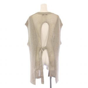 UN3D. メッシュニットベスト プルオーバー クルーネック ストレッチ 編み込み F グレー 522342600101