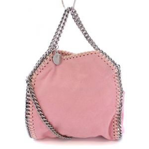 ファラベラ ミニトートバッグ 2WAY ハンドバッグ ショルダーバッグ スエード チェーン 切替 ピンク