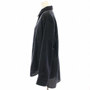 PAUL SMITH メッシュシャツ ブラウス ウール シアー 長袖 大きいサイズ 44 紺 ネイビー 107086 /HN