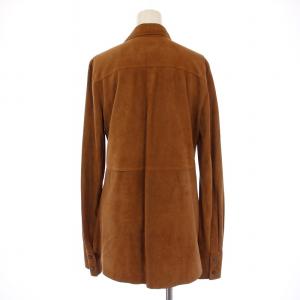 DOLCE&GABBANA シャツ ブラウス 長袖 スキッパー スエード 42 茶 /BM