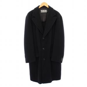 チェスターコート アウター ロング丈 ウール 50 黒 ブラック /BB