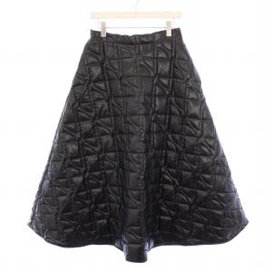 リサイクルポリエステルキルティングマキシスカート 40 ブラック SK0320123999B