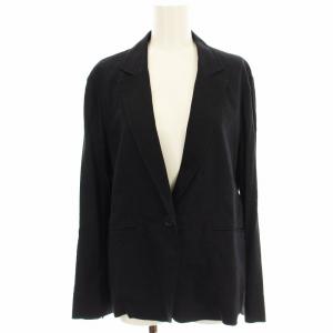 リネン混 テーラードジャケット KM0407 薄手 40 ネイビー 紺 /G