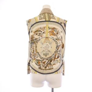 マルジェラ期 ベスト ジップアップ シルク スエード 切替 42 ベージュ