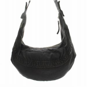 DIESEL ショルダーバッグ デニム ハーフムーン 三日月型 ロゴ 黒 ブラック /KU D