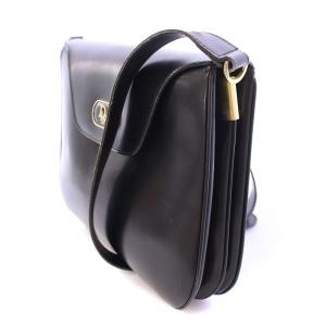 Christian Dior ショルダーバッグ レザー ロゴ 黒 ブラック /BB OH