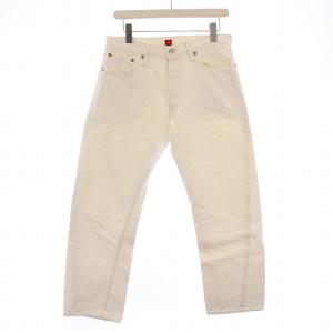 10th Anniversary デニムパンツ ジーンズ ボタンフライ ロゴパッチ W33 L32 白