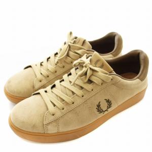 スニーカー スエード ロゴ US9 27cm ベージュ /G