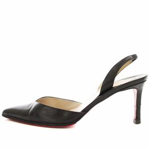 Christian Louboutin サンダル パンプス ストラップ レザー 36 黒 ブラック /G
