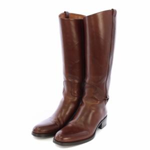 レザー ロングブーツ ジョッキーブーツ 36 23cm ブラウン SR2405 /TK