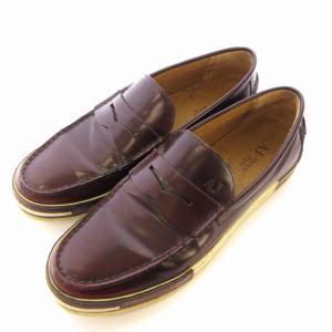 ローファー スリッポン 靴 レザー 26.5cm ボルドー /EE