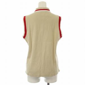 BURBERRY GOLF ポロシャツ ノースリーブ ライン L ベージュ /DK