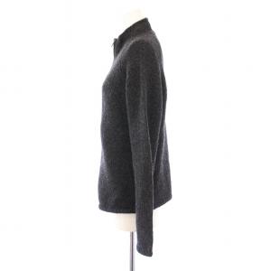 S Max Mara ニットジャケット アウター ハイネック ジップアップ ウール カシミヤ混 M チャコールグレー /BB