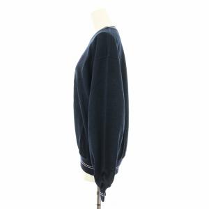 Christian Dior SPORTS 4B1K650 ニット セーター 長袖 クルーネック 刺繍 麻 リネン混 L 紺 ネイビー