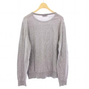 JOHN SMEDLEY ニット セーター 長袖 コットン S グレー /KH