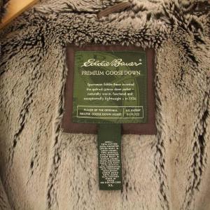 Eddie Bauer EddieBauer ダウンコート モッズ アウター ロング丈 フード ファー XL 茶 ブラウン /BB