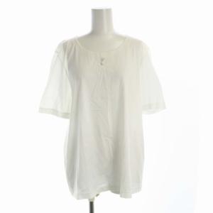 カットソー クルーネック ラインストーン ロゴ 半袖 L 白 ホワイト SN56-135 /RO