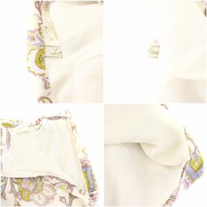 Leilian 1901962 フレアスカート ミモレ ロング ペイズリー柄 プリント 大きいサイズ 13+ 白 ホワイト