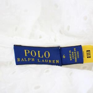 POLO RALPH LAUREN シャツ ブラウス 半袖 フリル カットワーク レース 6 白 ホワイト /G