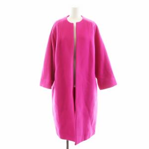 ノーカラードルマンコート ロング丈 ウール アウター 0 ピンク 09WFC205050 /AN20