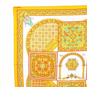 HERMES CIELS BYZANTINS ビザンチンの空 スカーフ カレ90 オレンジ