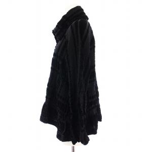 me ISSEY MIYAKE ブラウス シャツ 長袖 フロッキー チェック プリーツ ブラック MI84FK558 /KH