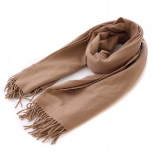 Fringed Wool Scarf フリンジウールスカーフ マフラー ロゴ 茶 ブラウン 271176