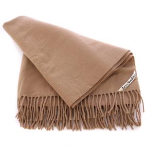 Acne Studios Fringed Wool Scarf フリンジウールスカーフ マフラー ロゴ 茶 ブラウン 271176