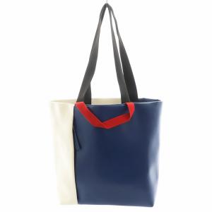 トートバッグ ショルダーバッグ レザー 白 ホワイト 紺 ネイビー /AN4